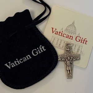 Saint Francis Sterling Silver Cross Pendant